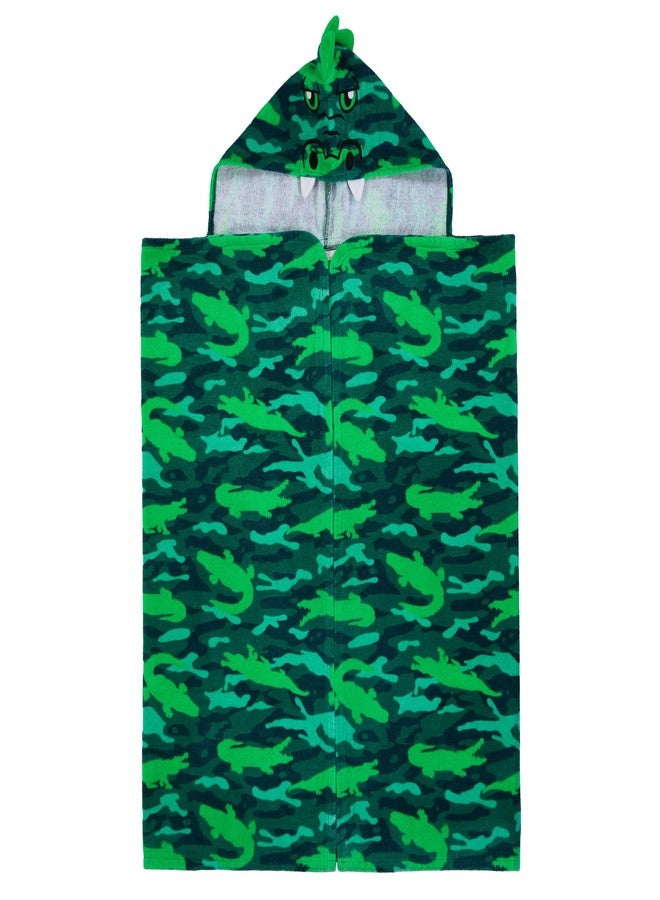 Sainteve Saint Eve Kids 100% Cotton Hooded Towel for Kids and Toddlers - Soft and Super Absorbent Bath, Pool, Beach, Swim Towel Wrap - Green Alligator - Image 1